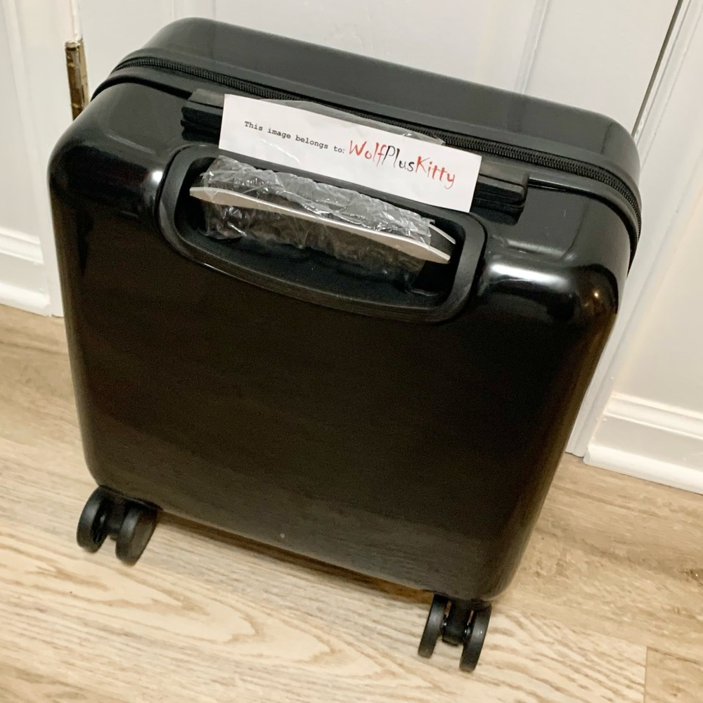 Dolls Kill Pretty Positive Cattitude Kitty Cat Rolling Suitcase - Black - NEW - Picture 3 of 14